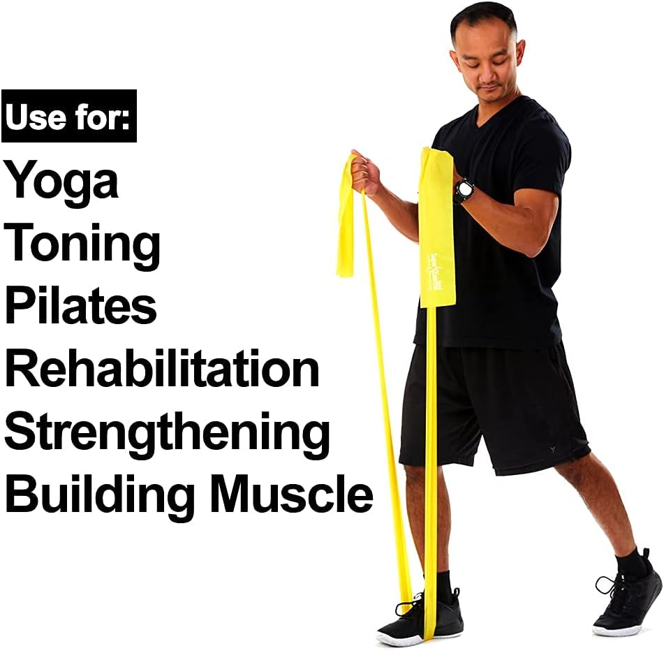 Resistance Band for Working Out - 8,16,24 Yard Resistance Bands Bulk Rolls - 10 Strengths in Light Medium and Heavy Exercise Bands - Latex Free Workout Bands Including iPhone App and e-Book