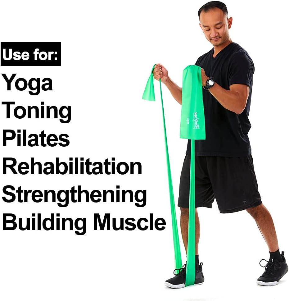 Resistance Band for Working Out - 8,16,24 Yard Resistance Bands Bulk Rolls - 10 Strengths in Light Medium and Heavy Exercise Bands - Latex Free Workout Bands Including iPhone App and e-Book