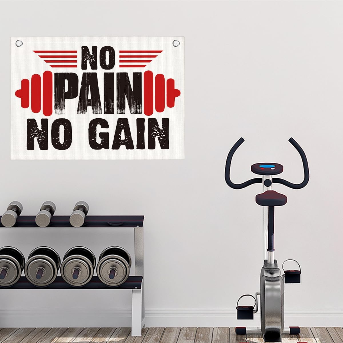 No Pain No Gain Gym Motivational Wall Art Banner Dorm Posters Gifts for Guys Men Women Gym Flag Decor for Home Gym Bedroom Workout Room 30x20 Inchs
