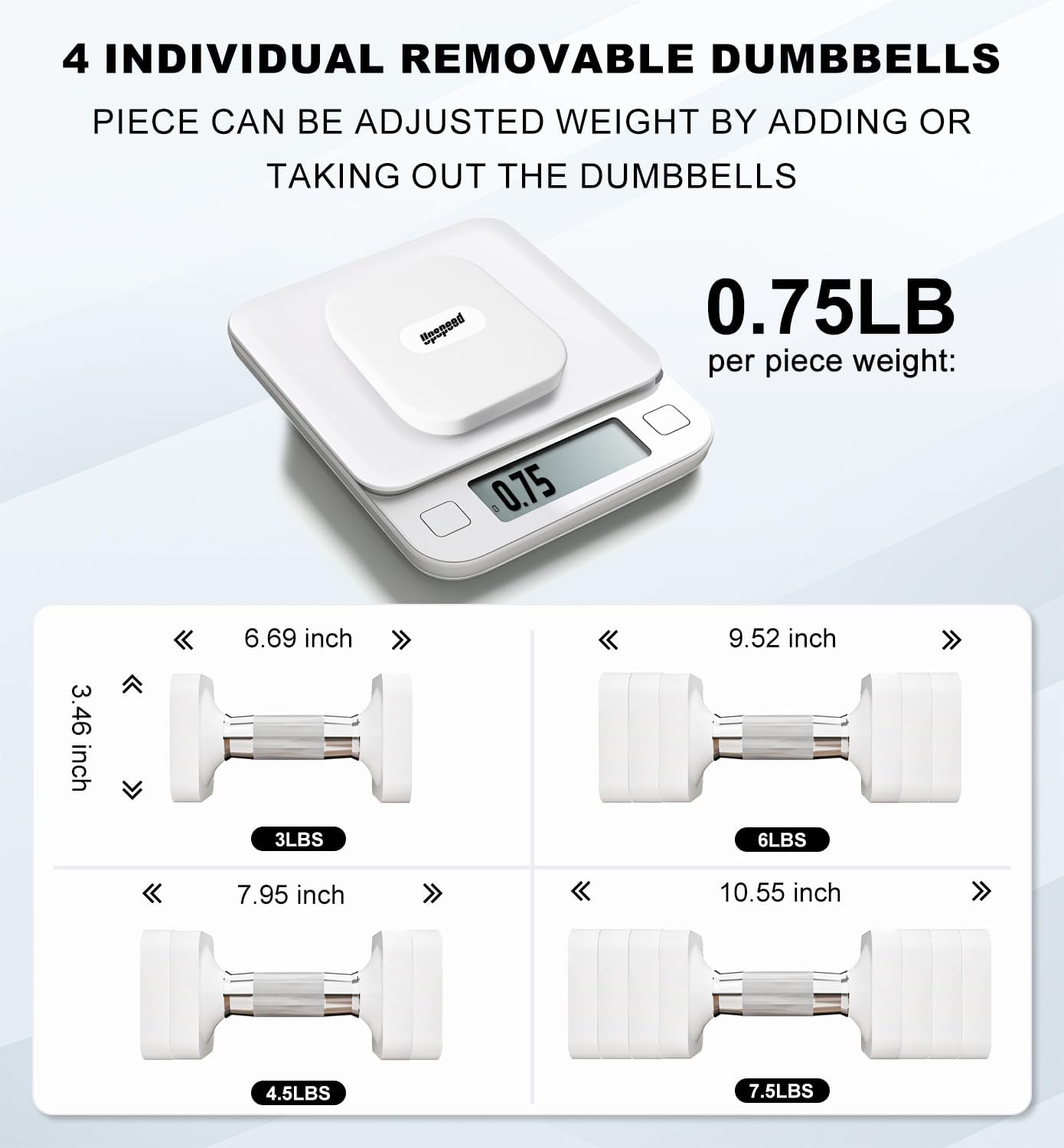 15LB 20LB 50LB Adjustable Dumbbell Set Free Weights Dumbbells Set for Women Men Hand Weights Sets Adjust Dumbbell Weight Sets for Home Gym Exercise Workout Strength Training Equipments