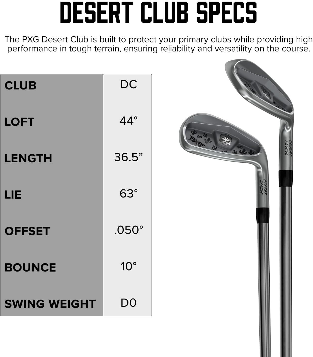 PXG Desert Club Iron Golf Club for Right Handed Golfers, Iron Club for Troubled Lies and Recovery Shots, Get Back into Play Safely