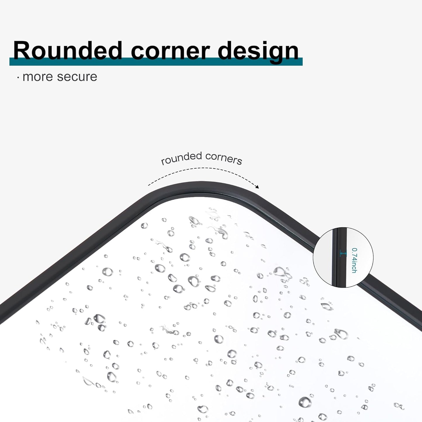 39" x 39"Bathroom Mirror, Matte Black Wall Mirror with Metal Frame, Decorative Rectangular Vanity Mirror for Bedroom Bathroom Living Room Entryway (Horizontal/Vertical)