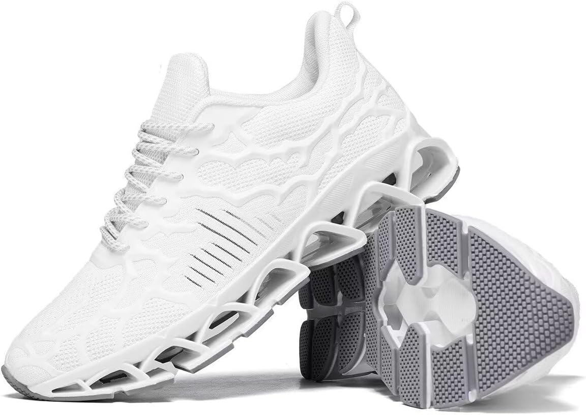 Vooncosir Men's Fashion Sneakers Breathable Mesh Running Shoes Blade Non Slip Soft Sole Casual Athletic Walking Shoes