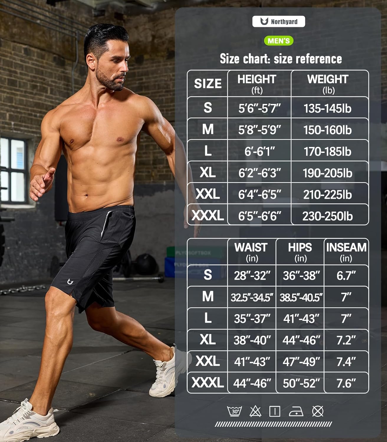 NORTHYARD Men's Running Athletic Shorts 5"/ 7"/ 9" Workout Gym Short Tennis Quick Dry Active Sport Hiking Basketball