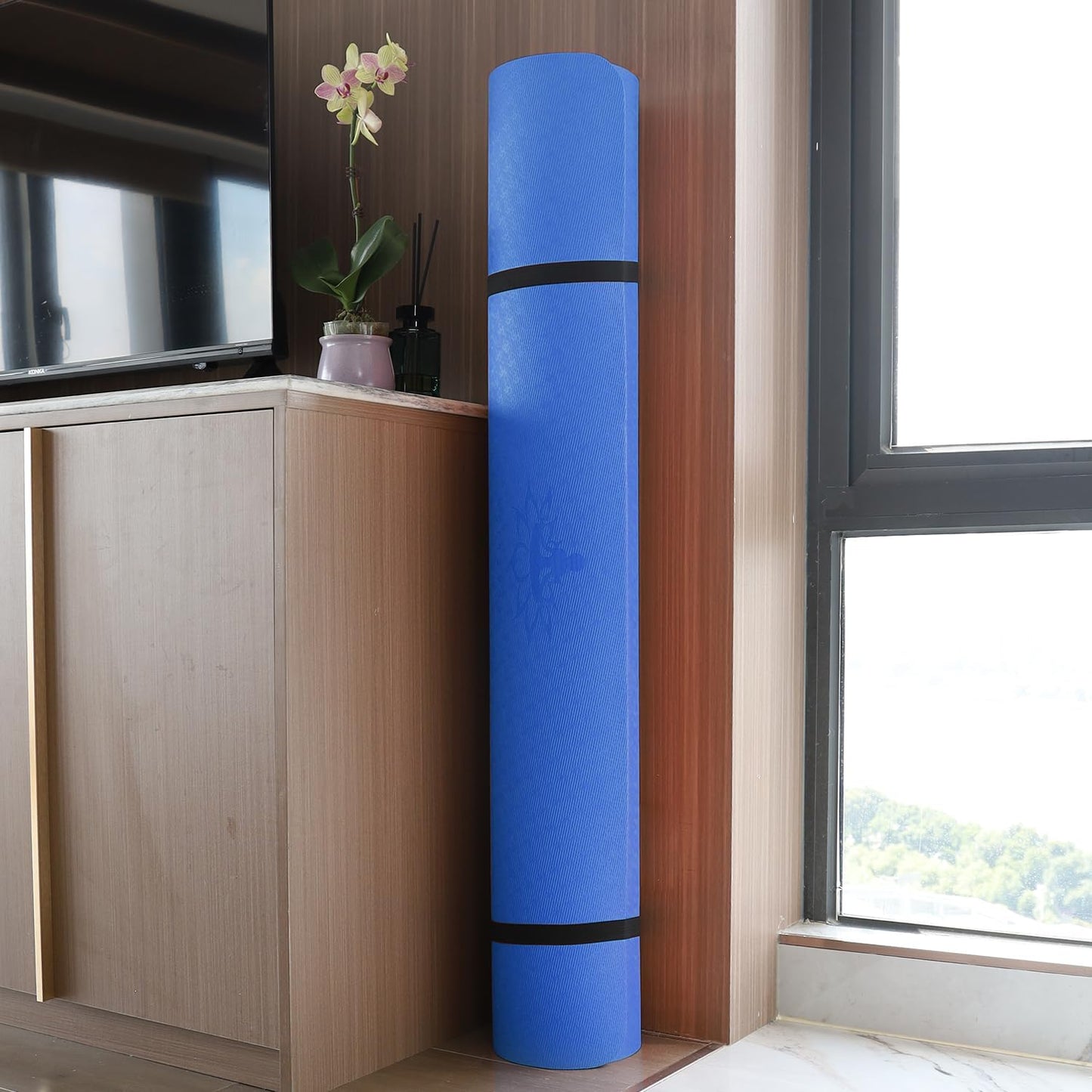 Hatha Yoga Large TPE Yoga Mat 6'x4'x1/2" Extra Thick Non-Slip Exercise Mat - for Yoga Pilates & Home Gym Workouts