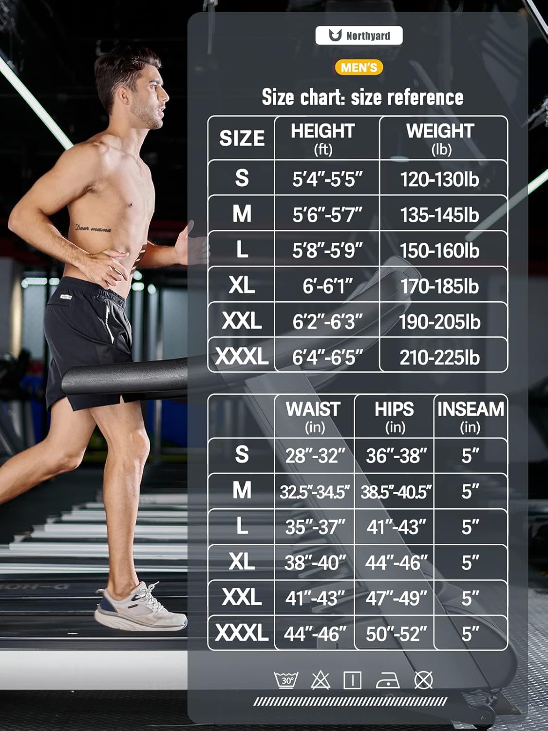 NORTHYARD Men's Running Athletic Shorts 5"/ 7"/ 9" Workout Gym Short Tennis Quick Dry Active Sport Hiking Basketball