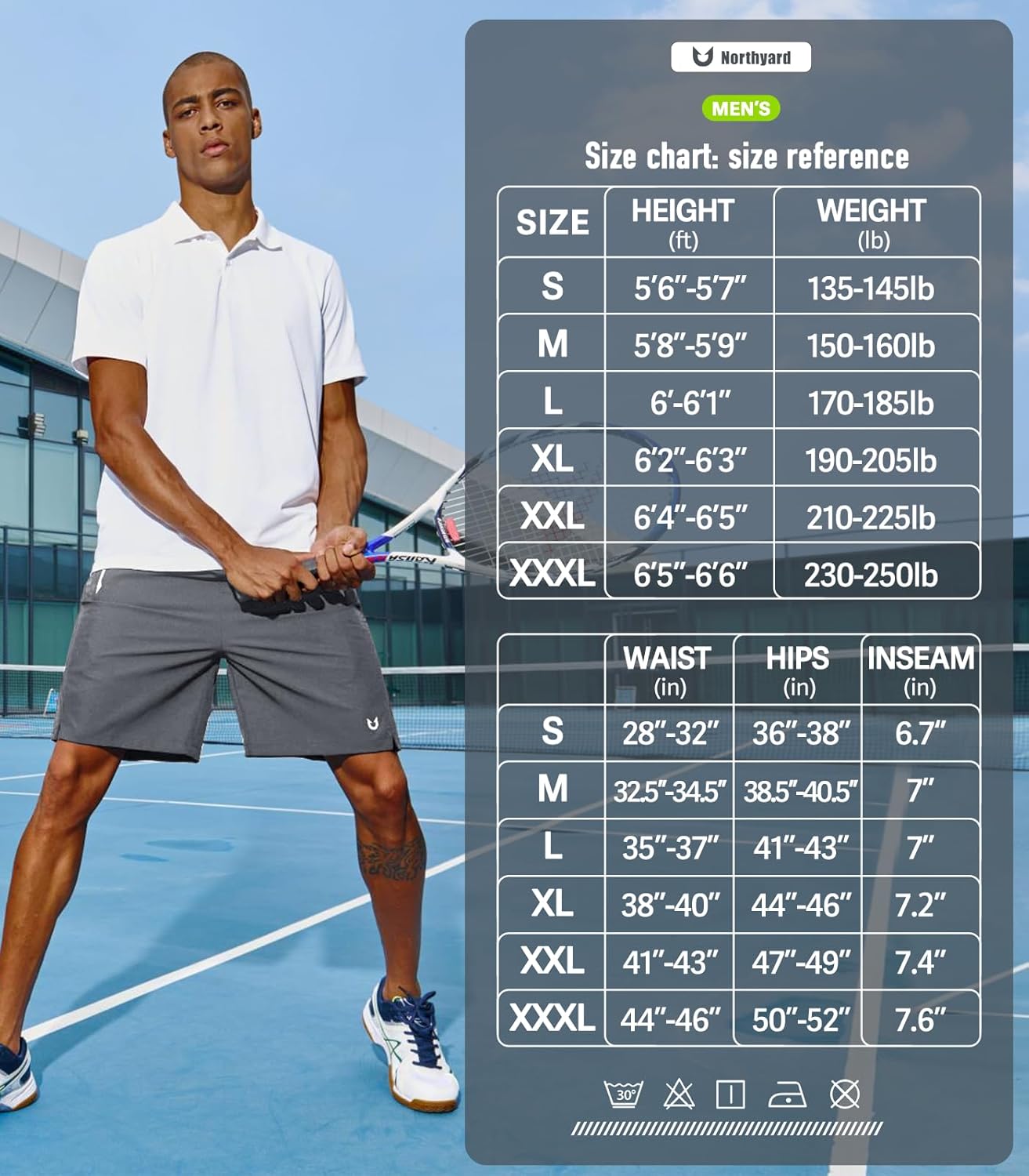 NORTHYARD Men's Running Athletic Shorts 5"/ 7"/ 9" Workout Gym Short Tennis Quick Dry Active Sport Hiking Basketball