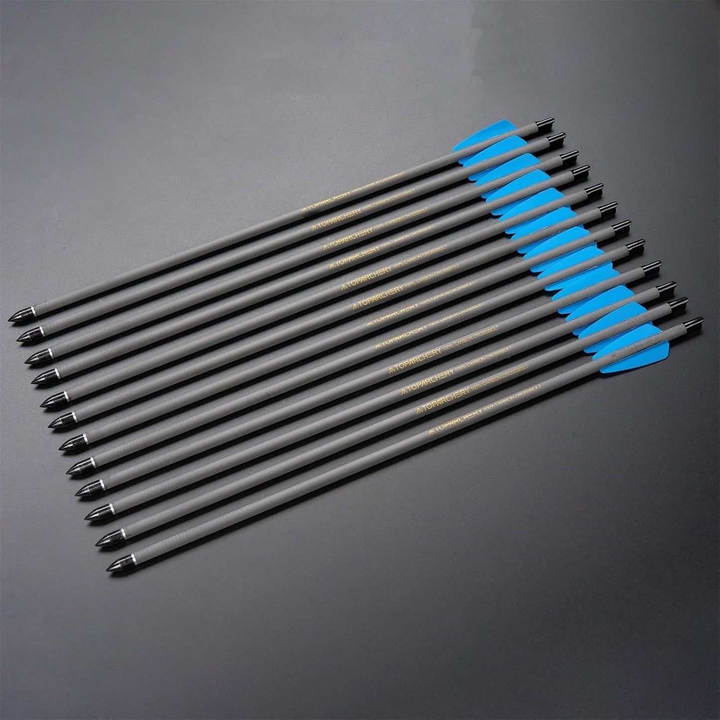 Crossbow Bolts 15 Inch Archery Carbon Crossbow Arrows with Moon Nocks Hunting Archery Arrows(12pcs