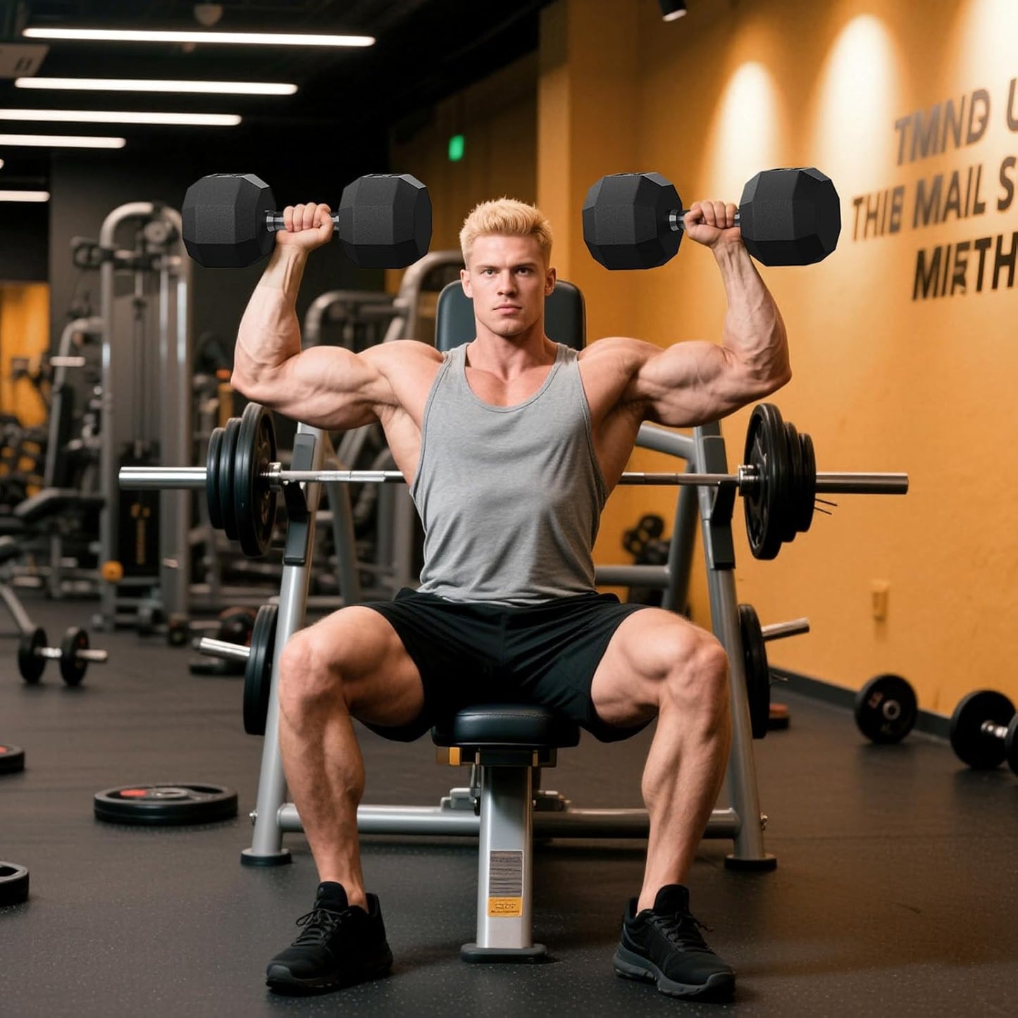 Rubber Coated Hex Dumbbell Weight Set, Multiple Sizes Exercise & Fitness Dumbbells,100LB Set,110LB Set,200LB,350LB,450LB,550LB, 35-50Lbs Pairs for Muscle Toning, Strength Building & Full Body Workout