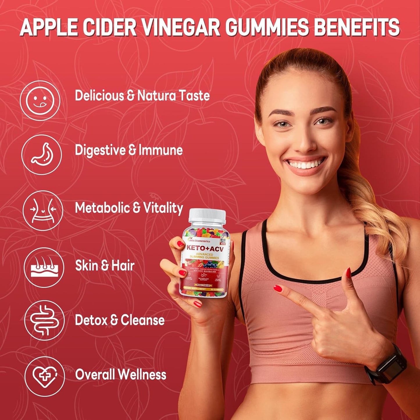 (2 Pack) Keto Apple Cider Vinegar Gummies, Keto ACV Gummy Diet Supplement, Advanced 1500mg ACV Gummies with Folate, B12、B6 and Keto Support for Women Men, Gelatin- Free, Vegan & Non-GMO (Multi-Flavor)