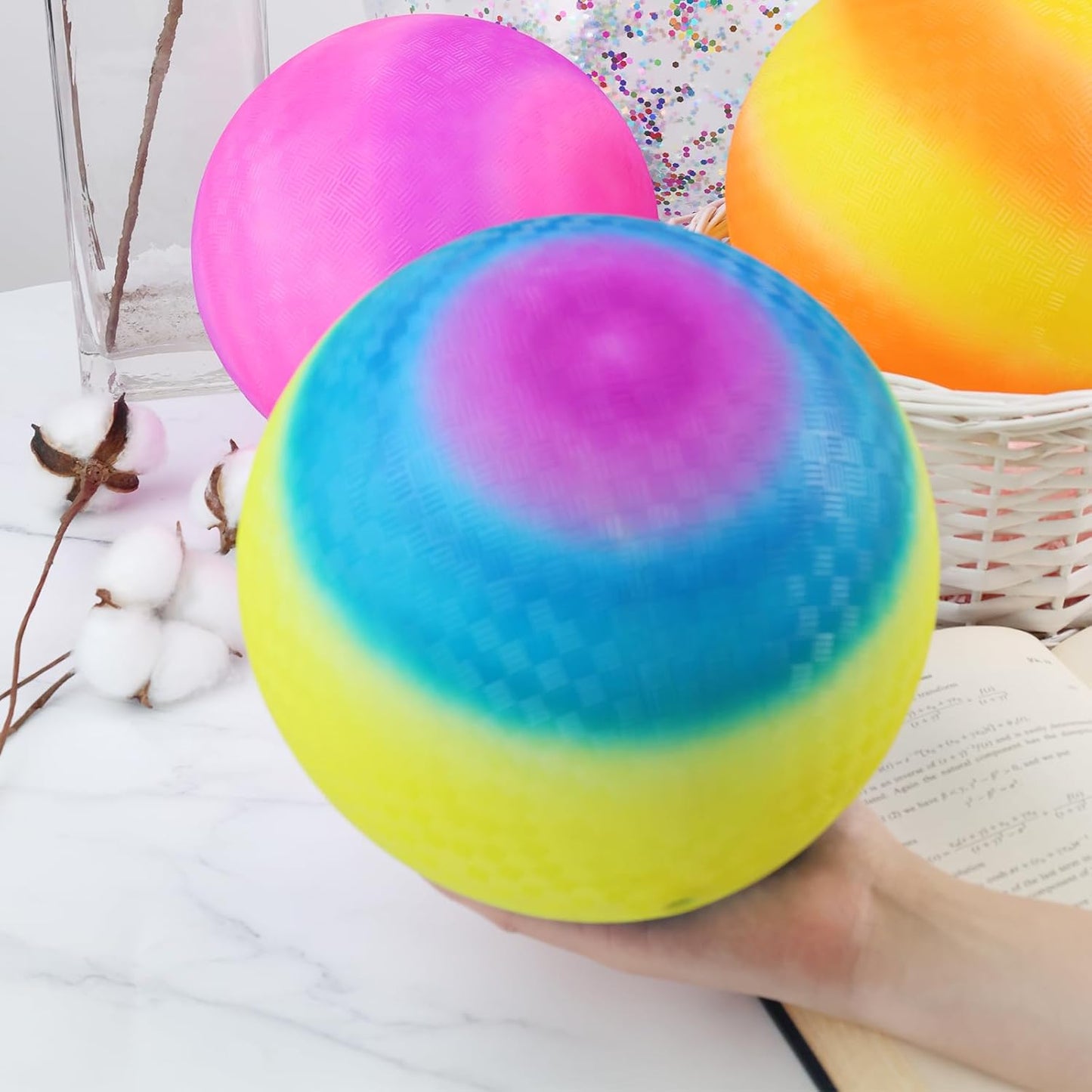 LovesTown Playground Ball with Pump, 8.5 Inch Kickball Dodgeball, for 4 Square Ball Game, Kids Sport Play