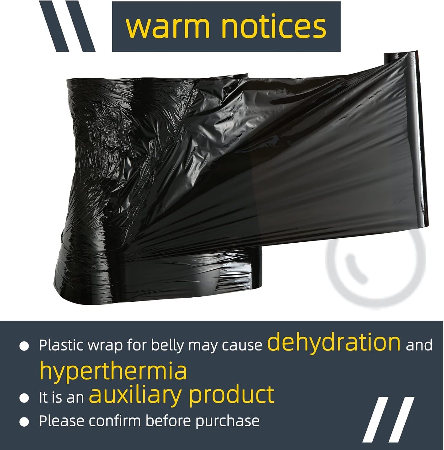 60 Meters Black Osmotic Plastic Body Wrap, Workout and Sweat Enhancer Stomach Wrap Body Wrap Film Applicator Power Wrap(1 Roll)