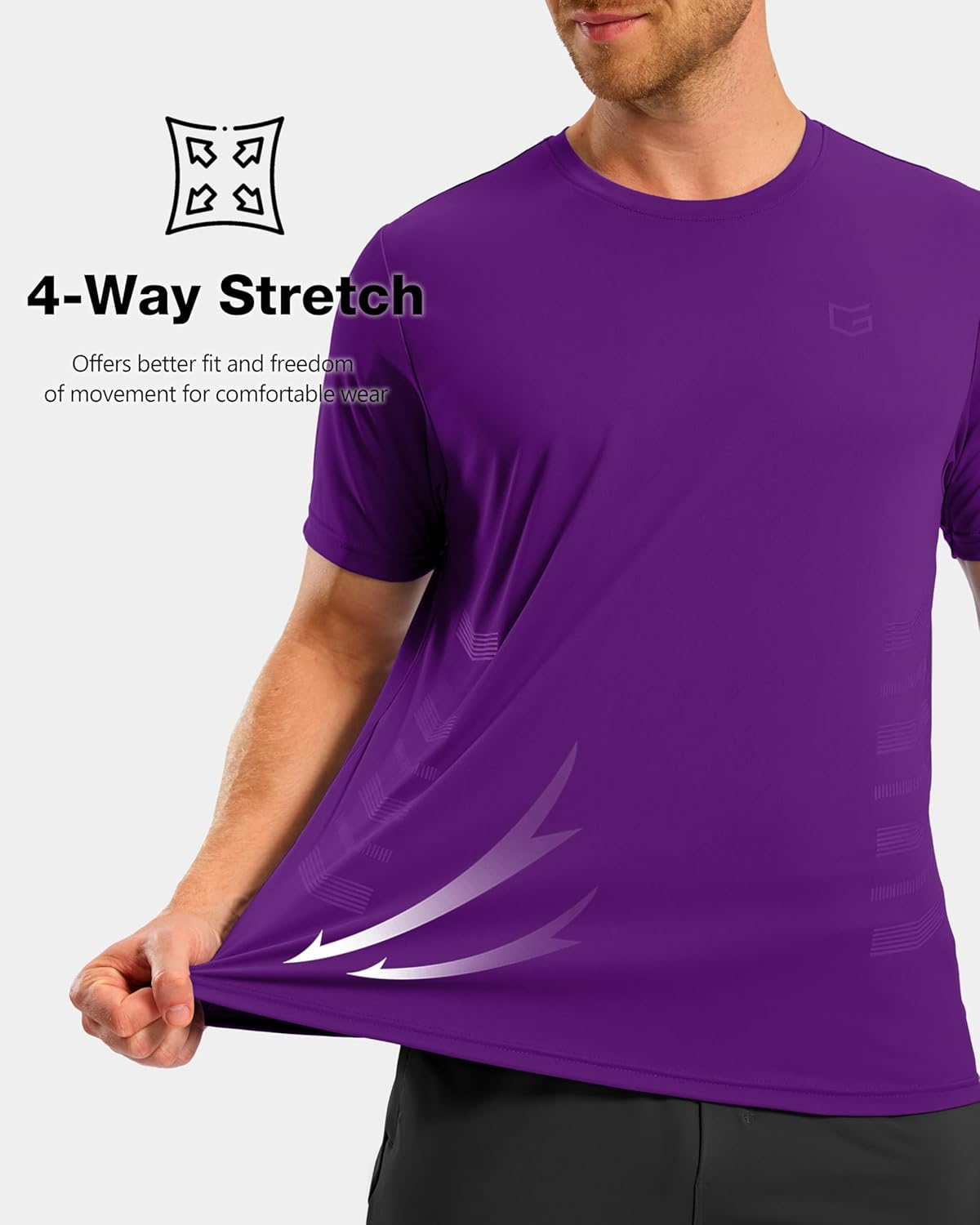 G Gradual Men's Workout Shirts Quick Dry Athletic Running T-Shirts Lightweight Moisture Wicking Short Sleeve Sports Gym Tops