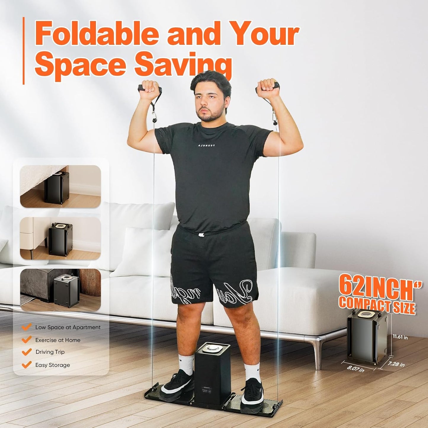 SR3 Smart Home Gym,Portable & Foldable Strength Training Cube Machine for Full Body Workouts,All-in-One Resistance Training Fitness Equipment for Home Use
