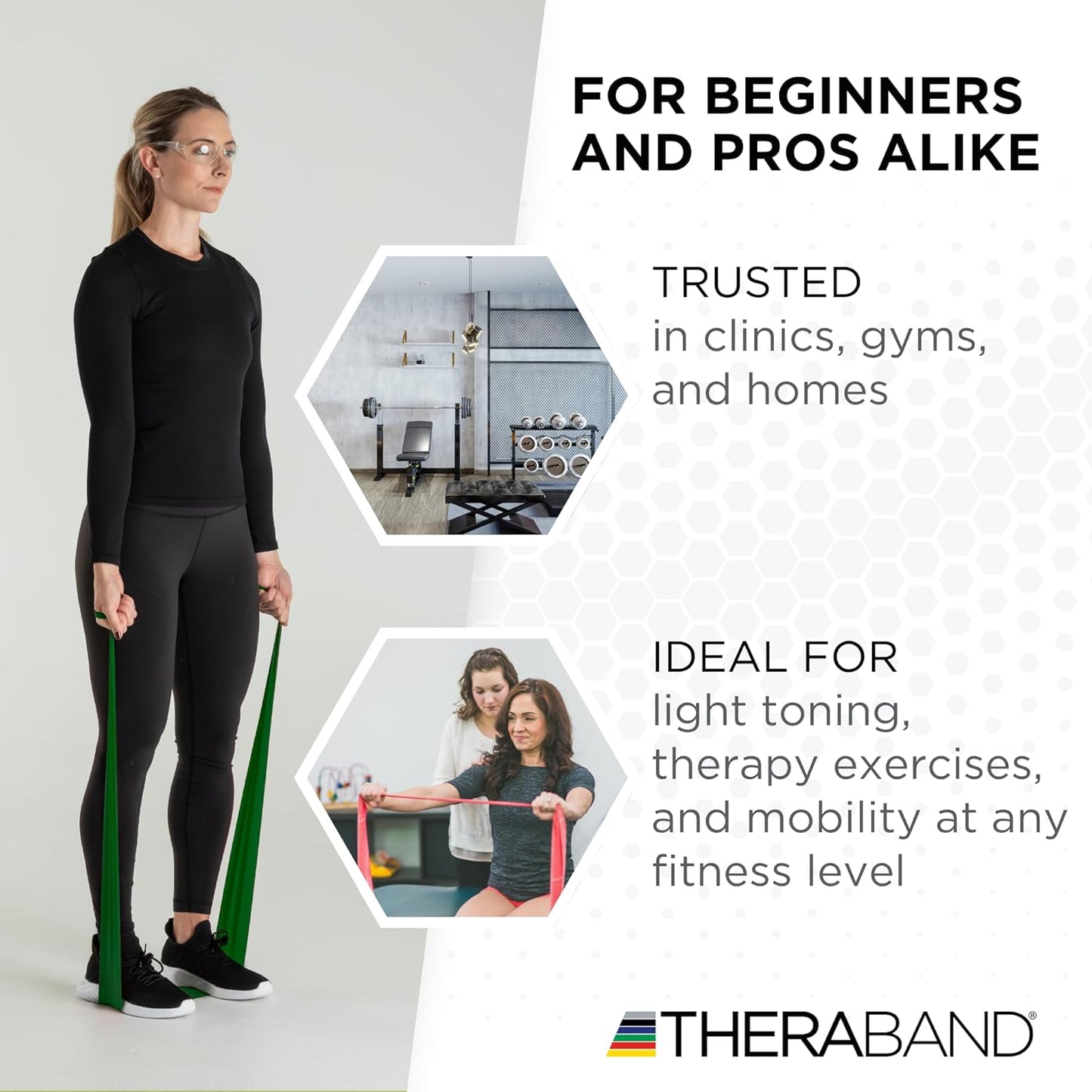 THERABAND Resistance Band, Green, Heavy, 50-Yard Roll, Latex-Free, Elastic Band for Exercise, Physical Therapy, Yoga, Pilates, Stretching, Home Workouts, Cut-to-Length, Color-Coded Levels
