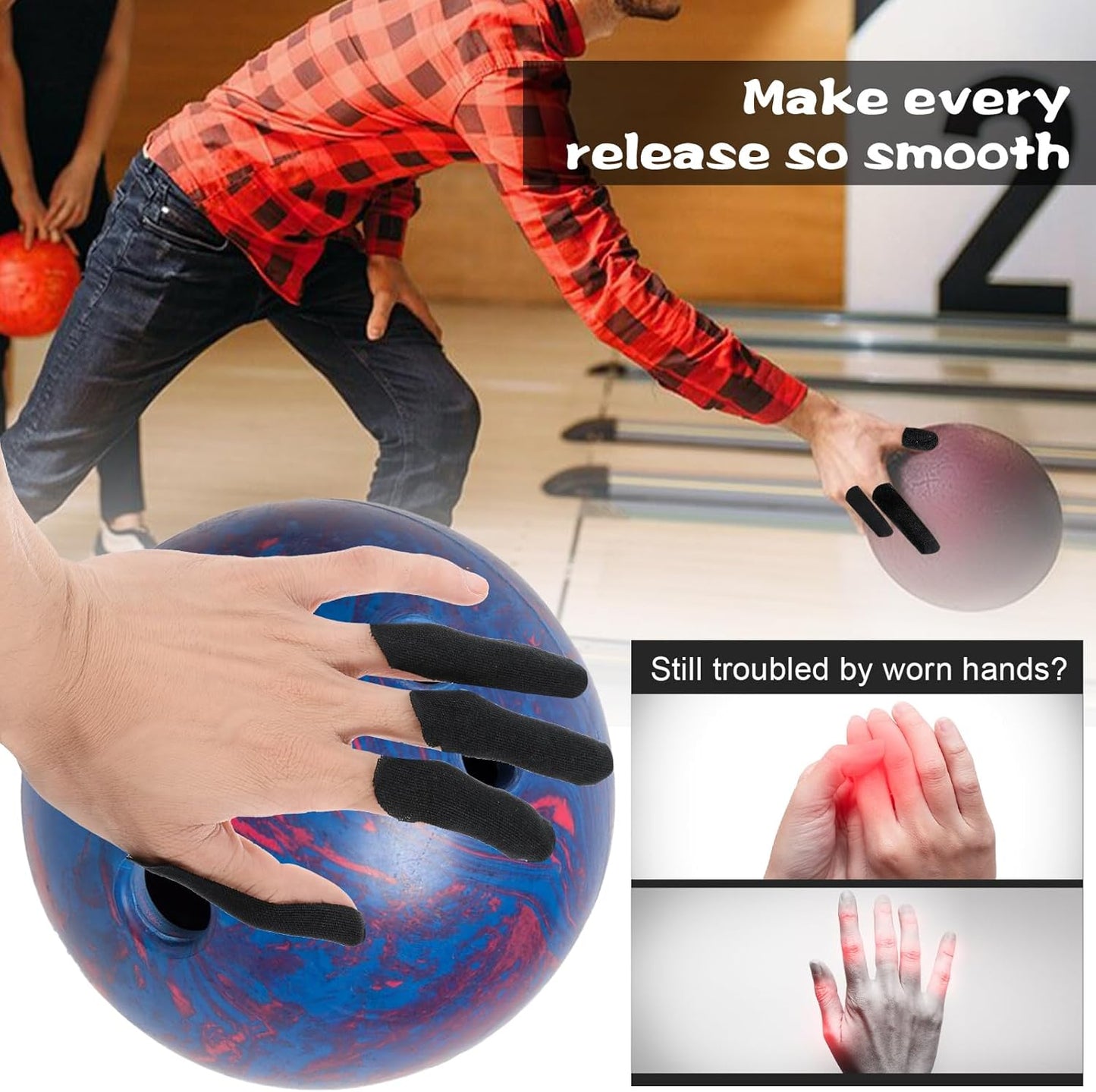 100 Pcs Bowling Tape Bowling Thumb Tape Bowlers Tape Bowling Finger Tape Elastic Bowling Thumb Protector Protective Performance Tape for Bowlers Exercise Sport