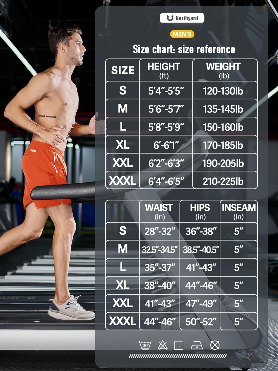 NORTHYARD Men's Running Athletic Shorts 5"/ 7"/ 9" Workout Gym Short Tennis Quick Dry Active Sport Hiking Basketball