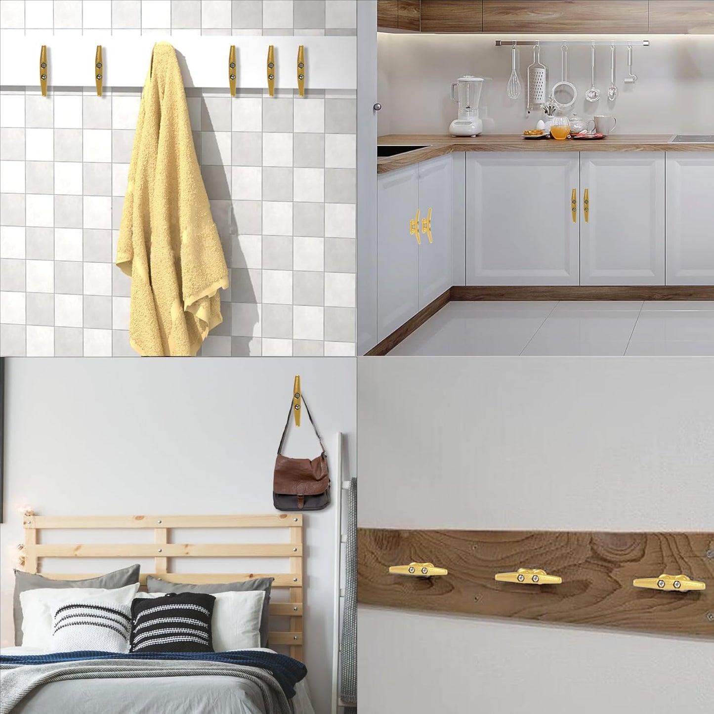 4 inch Dock Cleats 4/6/8/12/16/20/24 Pack,Boat Dock Cleats Rope Cleat Marine Cleats Iron Boat Cleats with Hardware ldeal for Deck,Nautical Decor,Cleats for Boat Dock,Boat Tie Down Cleats