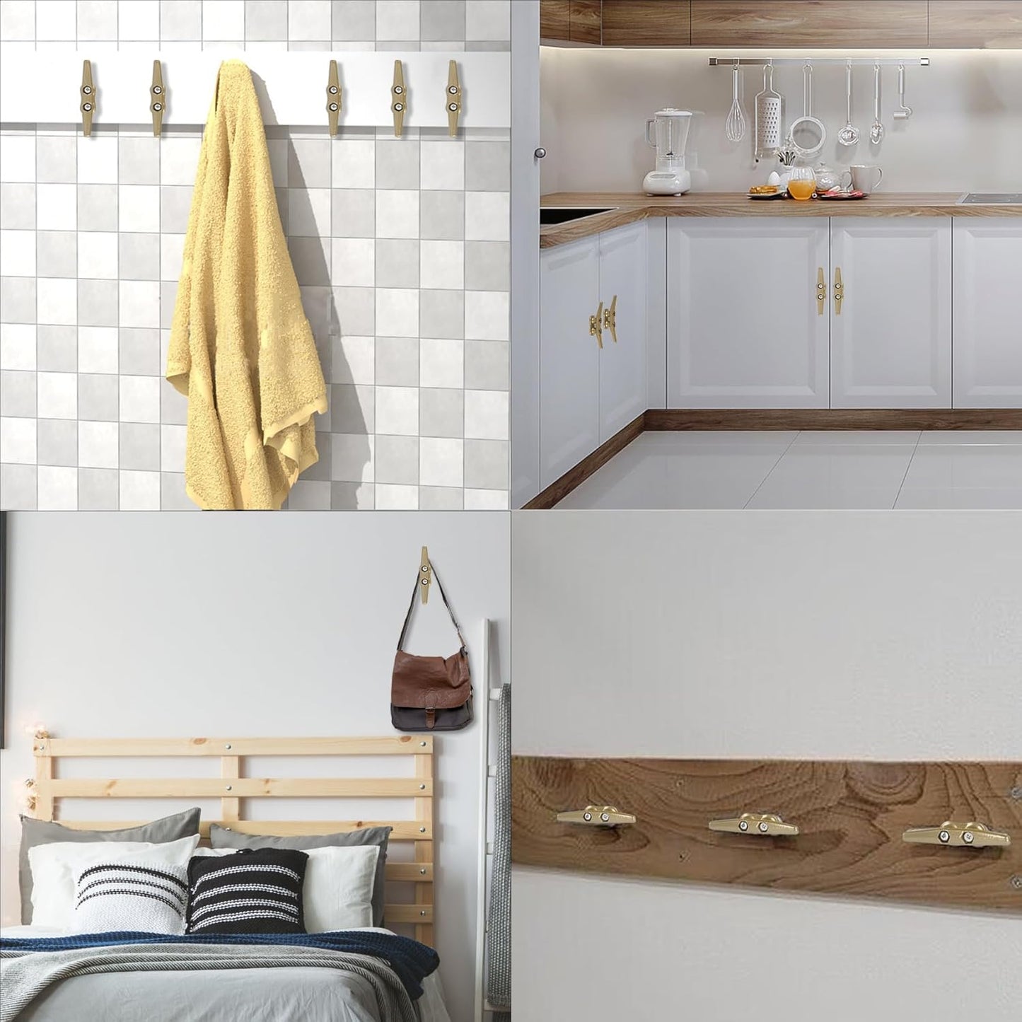 4 inch Dock Cleats 4/6/8/12/16/20/24 Pack,Boat Dock Cleats Rope Cleat Marine Cleats Iron Boat Cleats with Hardware ldeal for Deck,Nautical Decor,Cleats for Boat Dock,Boat Tie Down Cleats