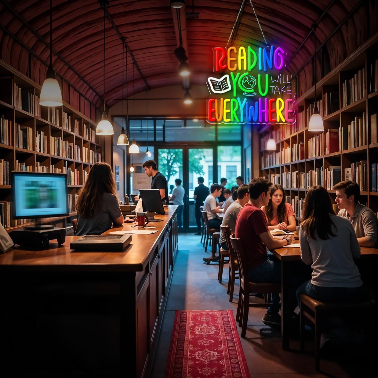 Reading Will Take You Everywhere Neon Sign,Classroom Neon Sign,Read Neon Signs for Classroom Inspirational Letter Led Sign Dimmable Classroom Neon Lights for Bedroom Dorm Library Bookstore