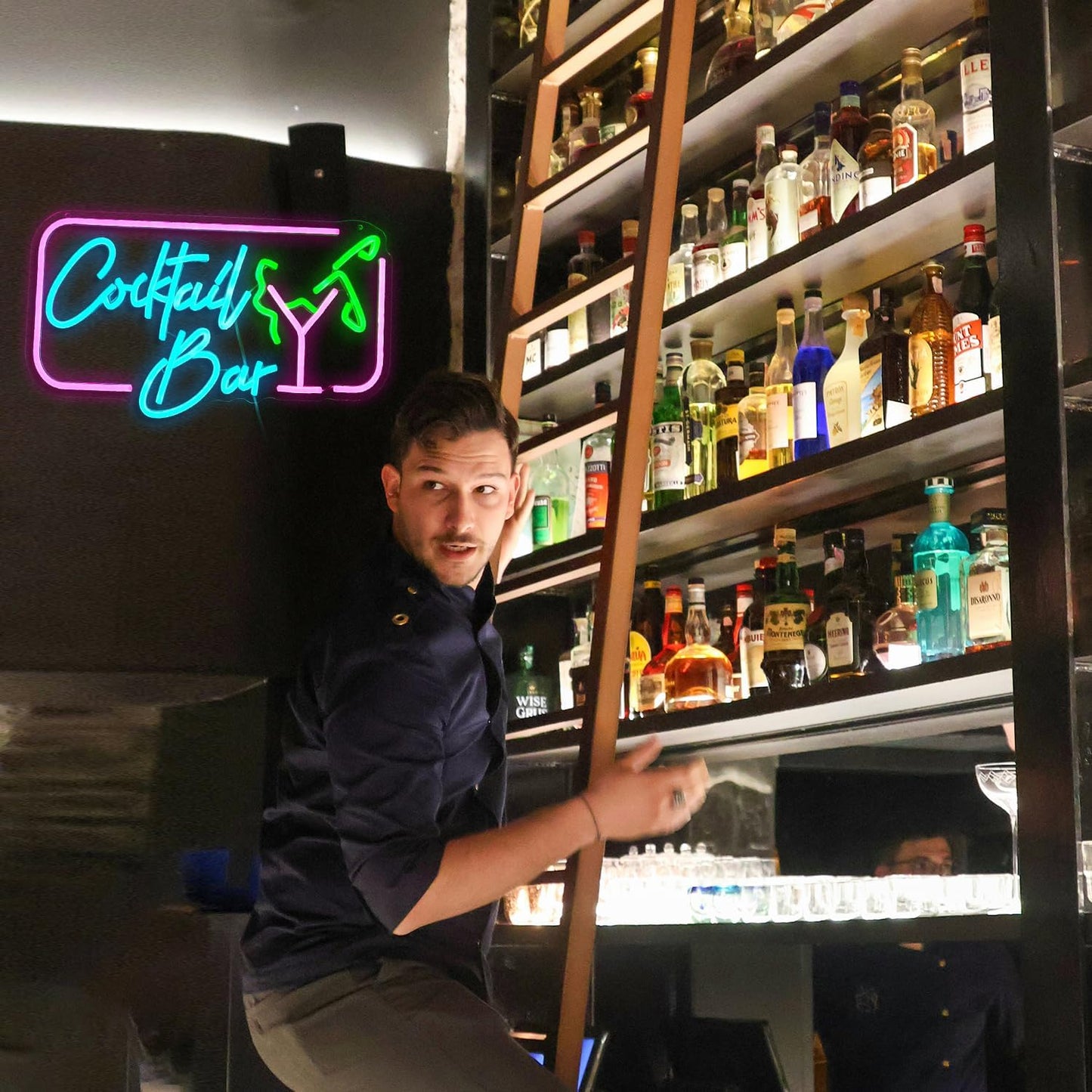 Cocktail Bar Neon Sign for Wall Decor Led Women Sign USB Goblet light up sign Dimmable Cocktail neon Light for Bar Club Pub Store Home Decor