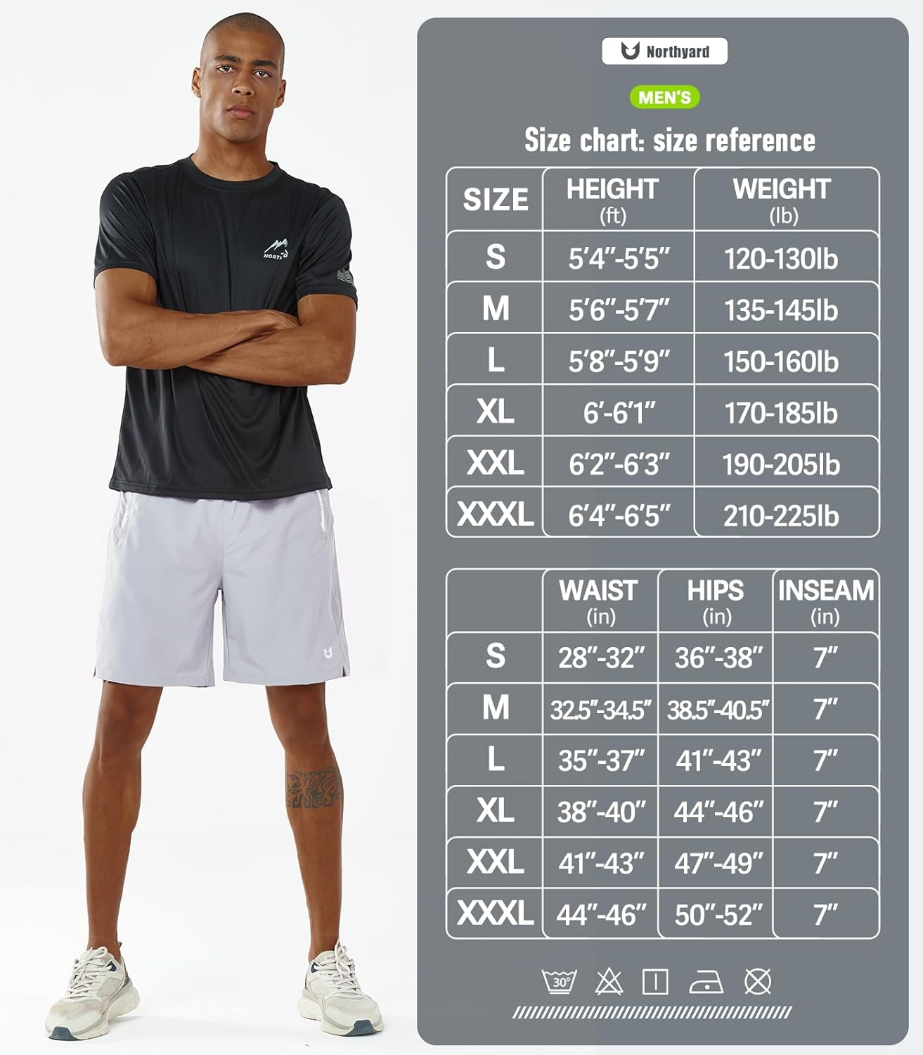 NORTHYARD Men's Running Athletic Shorts 5"/ 7"/ 9" Workout Gym Short Tennis Quick Dry Active Sport Hiking Basketball