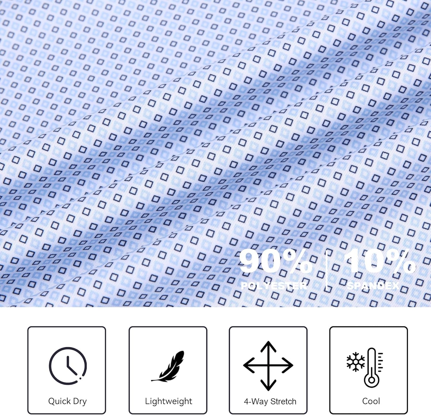 SAMERM Mens Golf Shirts Short Sleeve Dry Fit Performance Moisture Wicking Print Sport Polo Shirts for Men Casual