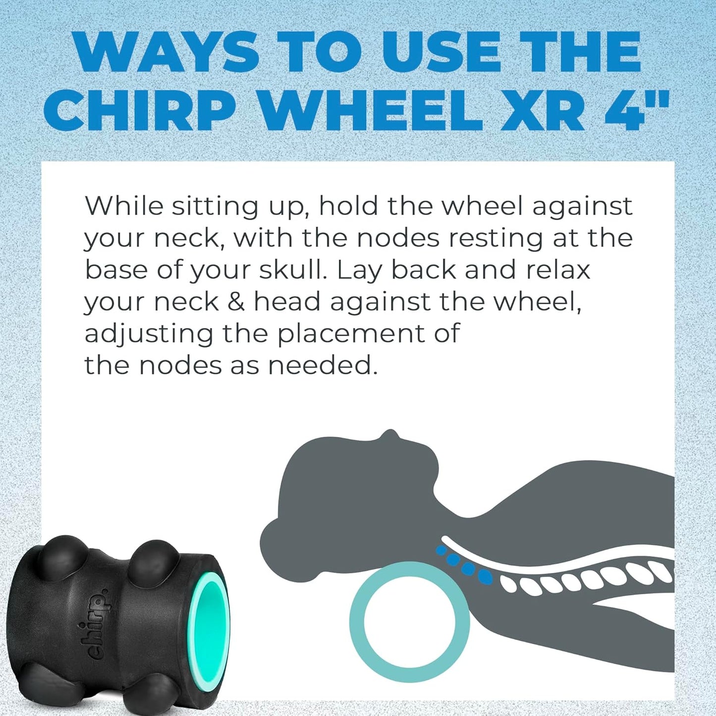 Chirp Wheel XR Massage Roller for Neck & Headache Relief – Rejuvenate Body, Spinal Care & Tension Through Thumb Pressure Release | High-Density Foam for Physical Therapy, 500lbs Capacity, 4" Mint