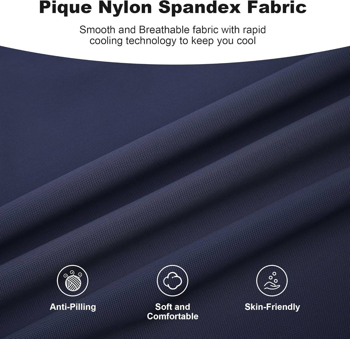 SAMERM Golf Shirts for Men Super Stretch Jacquard Dry Fit Golf Polo Moisture Wicking Short Sleeve Polo Shirts for Men