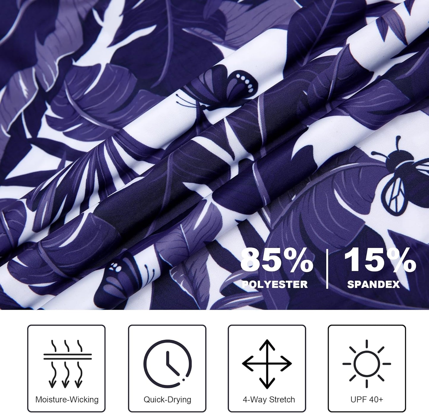 SAMERM Golf Shirts for Men Super Stretch Jacquard Dry Fit Golf Polo Moisture Wicking Short Sleeve Polo Shirts for Men