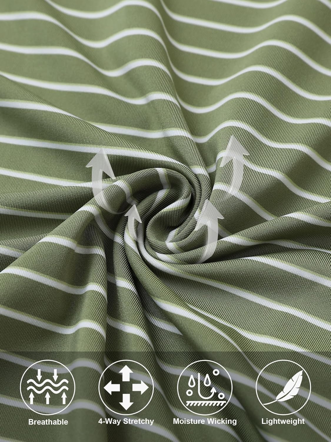 Rouen Mens Polo Shirts Short Sleeve Dry Fit Performance Moisture Wicking Causal Striped Polo Collared Golf Shirts for Men