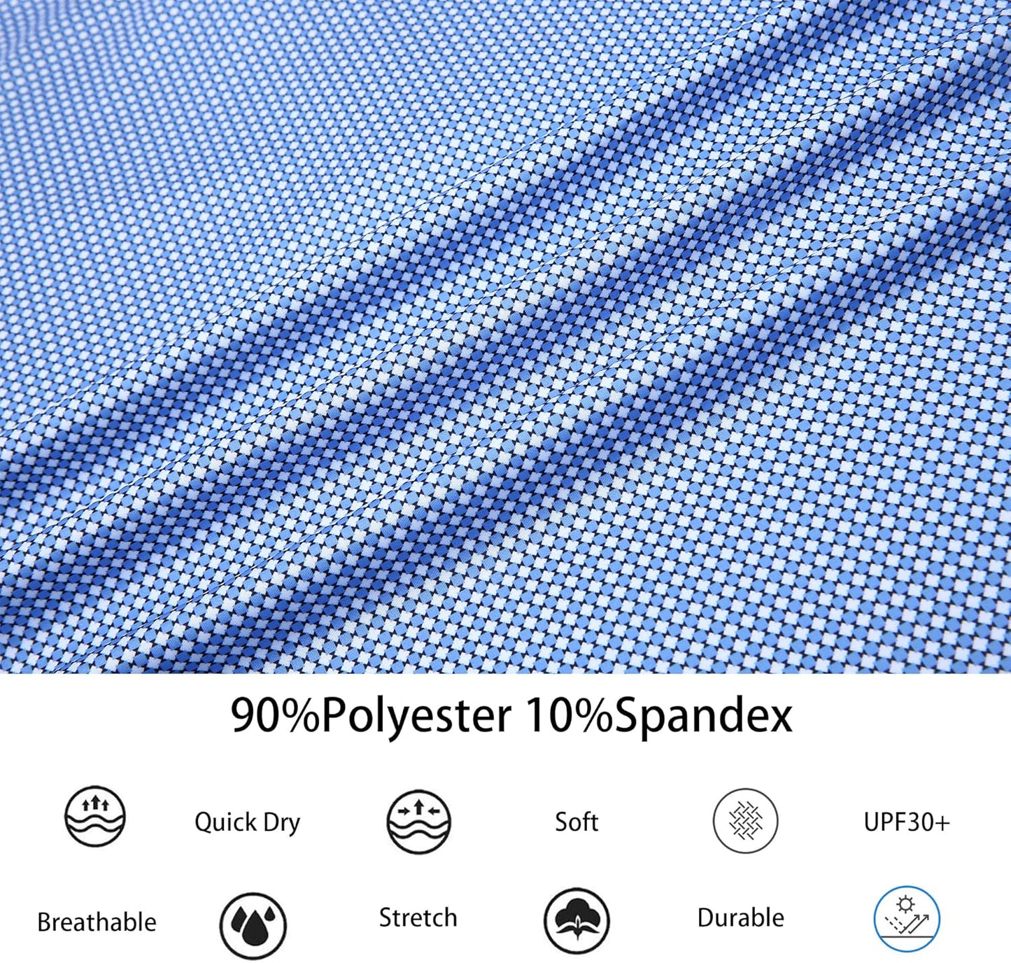 Alex Vando Mens Golf Shirt Moisture Wicking Classic Print Golf Shirts for Men