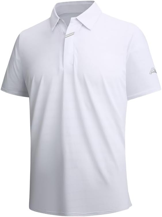 SAMERM Golf Shirts for Men Super Stretch Jacquard Dry Fit Golf Polo Moisture Wicking Short Sleeve Polo Shirts for Men