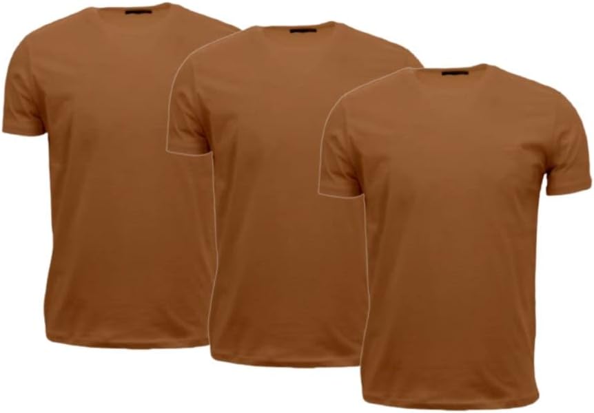 Men's Short Sleeve Crewneck T-Shirt 100% Cotton - Classic Colors - Breathable Mesh Fabric - Ideal for Sports & Everyday Wear