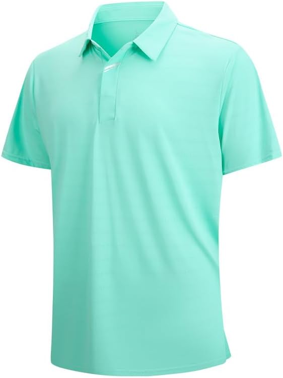 SAMERM Golf Shirts for Men Super Stretch Jacquard Dry Fit Golf Polo Moisture Wicking Short Sleeve Polo Shirts for Men