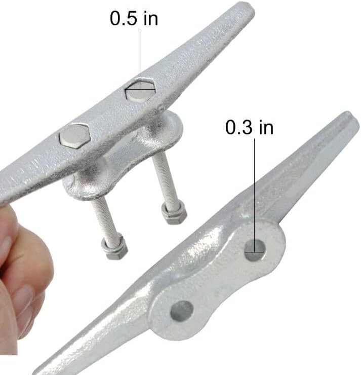 6/8/10/12/14 inch Dock Cleats With Bolts,Hot Dipped Galvanized Cast Iron Boat Cleats,Rope Cleat Boat Dock Cleats for Boat Docks,Decks,Piers for Tying up Boats,Marine Decor(1,2,4,5,6,8,10,12 Pack)