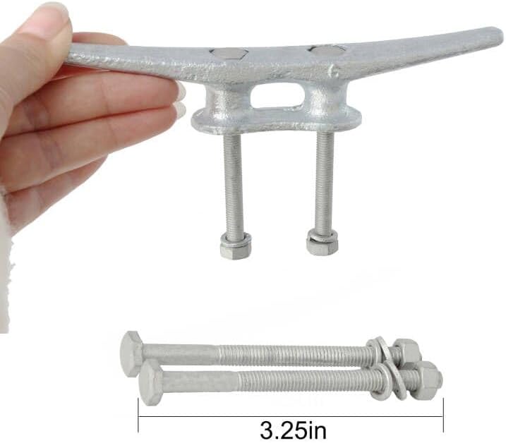 6/8/10/12/14 inch Dock Cleats With Bolts,Hot Dipped Galvanized Cast Iron Boat Cleats,Rope Cleat Boat Dock Cleats for Boat Docks,Decks,Piers for Tying up Boats,Marine Decor(1,2,4,5,6,8,10,12 Pack)