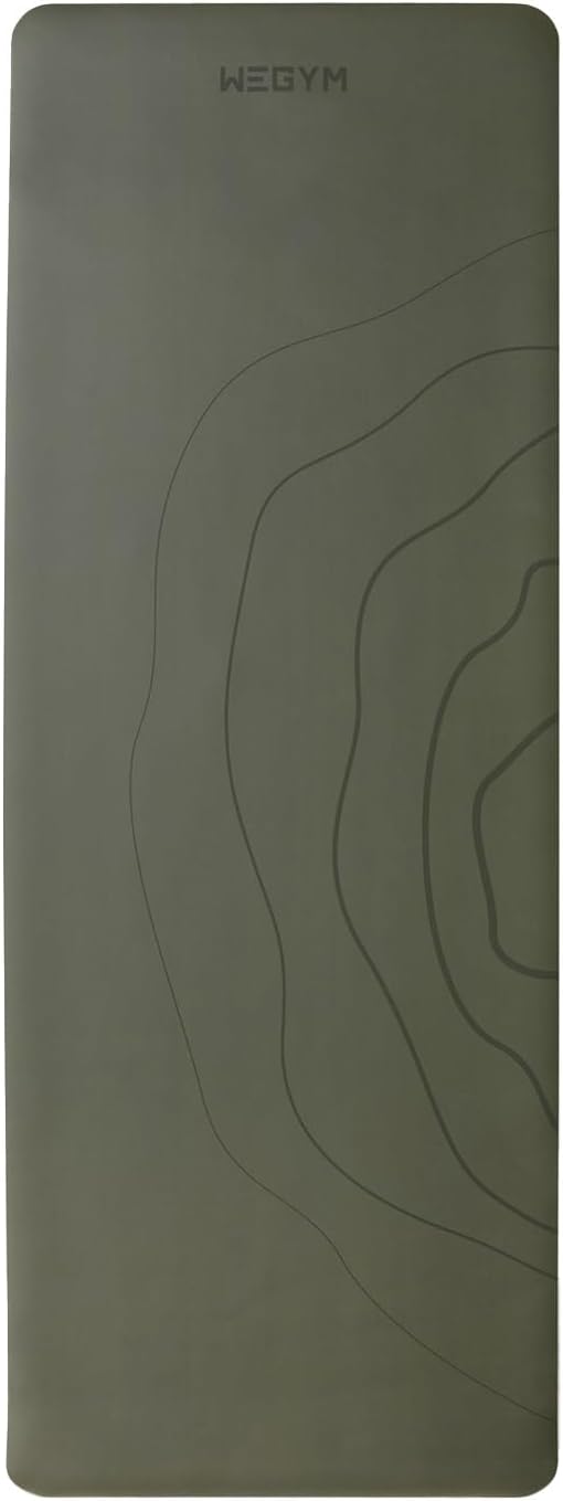 4mm Cushioned Exercise Mat for Yoga & Pilates - Anti Slip, Polyurethane with Suede Top & Carrying Strap