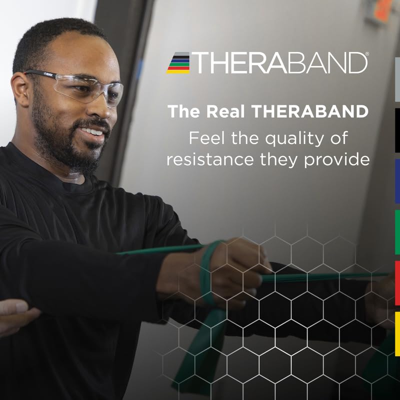 THERABAND Resistance Bands, 6 Yard Roll Professional Latex Elastic Band For Upper Body, Lower Body, & Core Exercise, Physical Therapy, Pilates, At-Home Workouts, & Rehab, Gold, Max, Level 8