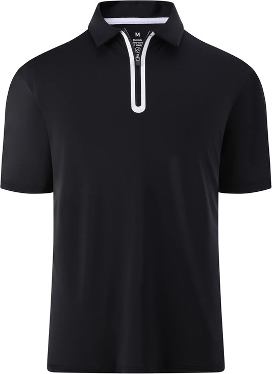 Alex Vando Mens Golf Shirt Moisture Wicking Quick-Dry Short Sleeve Casual Polo Shirts for Men