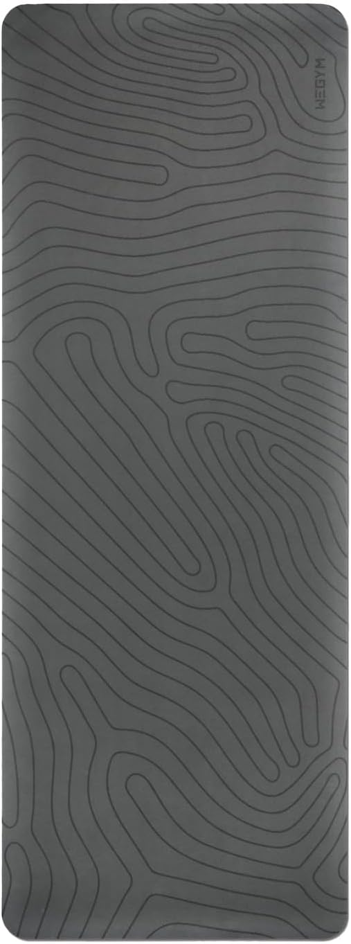 4mm Cushioned Exercise Mat for Yoga & Pilates - Anti Slip, Polyurethane with Suede Top & Carrying Strap