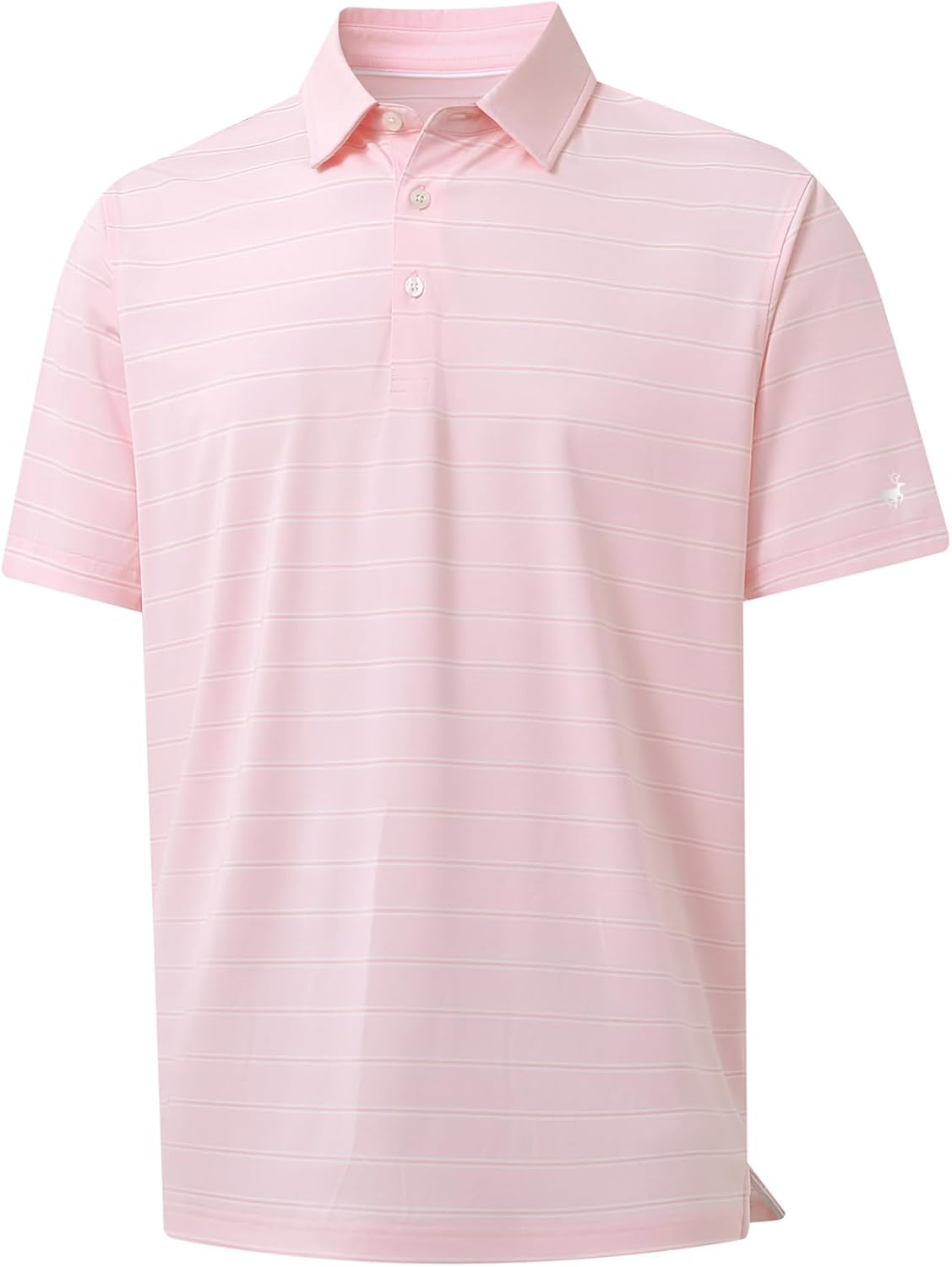 Rouen Polo Shirts for Men Dry Fit Performance Heather Stripe Golf Polo Moisture Wicking Lightweight Breathable Golf Shirts