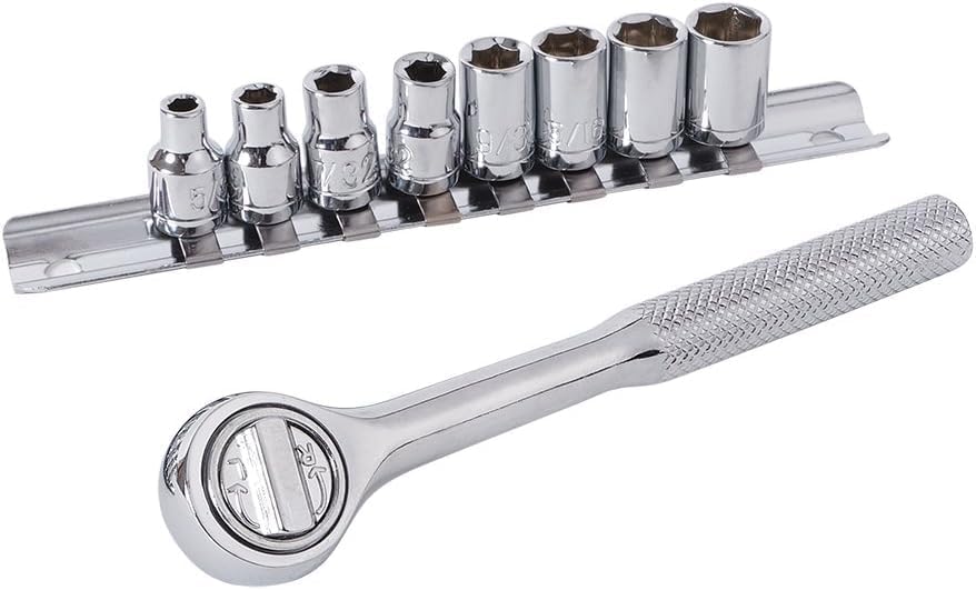 Amazon Basics 65 Piece Home Basic Repair Tool Kit Set With Bag, Silver, Black