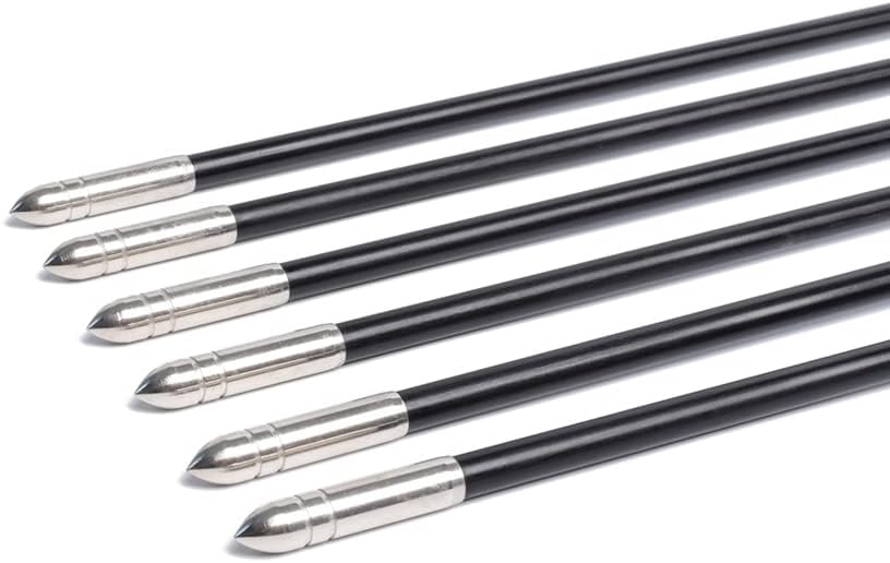 6875 Fiberglass Arrows Archery 24/26/28/30 Inch Target Shooting Safetyglass Recurve Bows Suitable for Youth Children Woman Beginner 6 or 12pcs/Pack (tigerspot Orange Vanes)