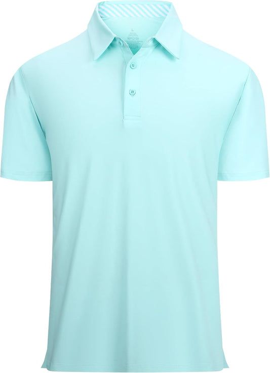 Alex Vando Mens Golf Shirt Moisture Wicking Quick-Dry Short Sleeve Casual Polo Shirts for Men