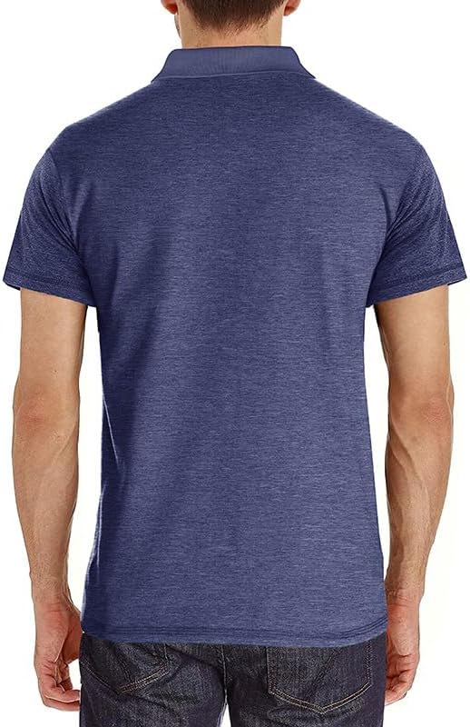 Men's Casual Polo Shirts Classic Button Basic Short Sleeve Shirt Solid Color Cotton Tees Golf Stylish Tops