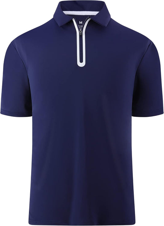 Alex Vando Mens Golf Shirt Moisture Wicking Quick-Dry Short Sleeve Casual Polo Shirts for Men
