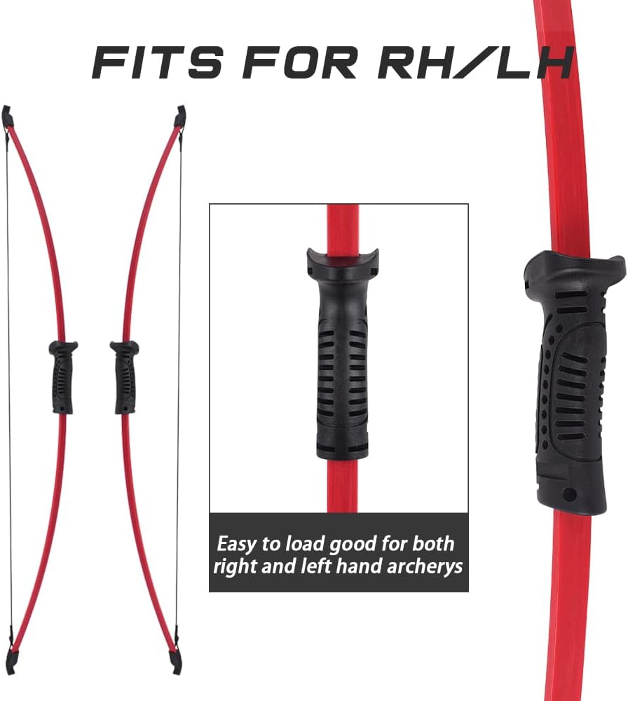 Recurve Bow and Arrow Set Outdoor for Children Youth Junior Archery Beginner Training Includes 2 Types 5 PCS Arrows, Armguard, Quiver, Target Face and Finger Tab