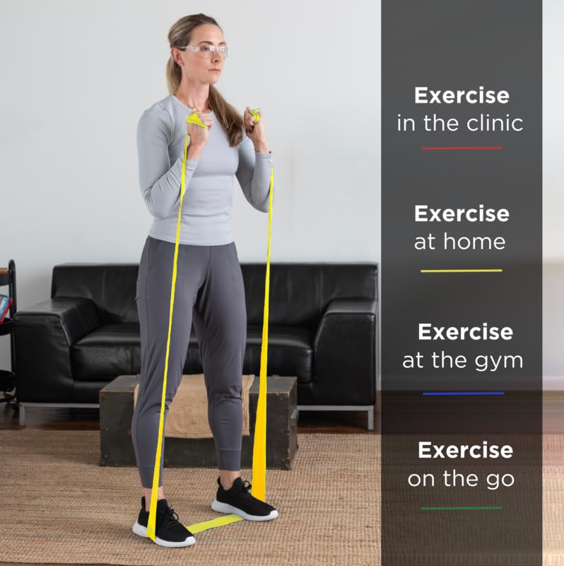 THERABAND Resistance Bands, 6 Yard Roll Professional Latex Elastic Band For Upper Body, Lower Body, & Core Exercise, Physical Therapy, Pilates, Home Workouts, & Rehab, Yellow, Thin, Level 2