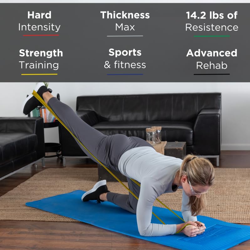 THERABAND Resistance Bands, 6 Yard Roll Professional Latex Elastic Band For Upper Body, Lower Body, & Core Exercise, Physical Therapy, Pilates, At-Home Workouts, & Rehab, Gold, Max, Level 8